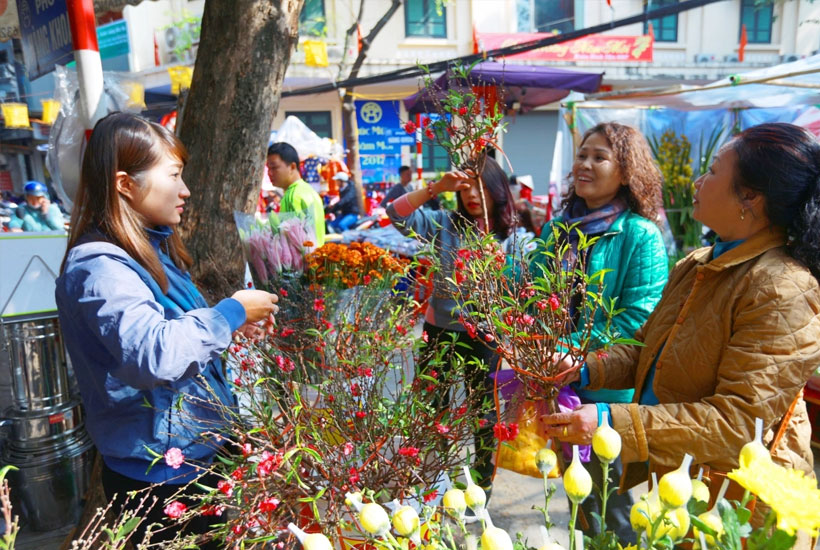 Chợ hoa Hoàng Hoa Thám cách sân bay Nội Bài 25 kilomet